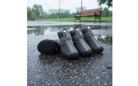 4 Pieces Small Dog Boots Wear-Resistant Waterproof Dog Shoes Reflective Strip Pet Supplies for Snowy
