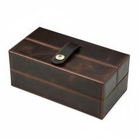 Flip-Top Lid Leather Watch Box Retro Design Personal Storage