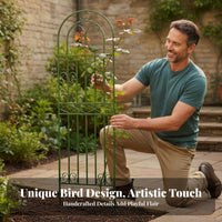 Large Metal Garden Trellis 120cm x 50cm, Sturdy Iron Plant Support for Climbing Plants, Outdoor Decorative Trellis for Roses & Vines