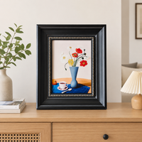 letter size Photo Frame, 30x40 Picture Frame Carbon Crystal Black, European Retro Vintage Wall Mounted & Freestanding Art Display