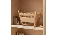 Dollhouse Cradle Unpainted Wooden Doll Cradle Model Unfinished Miniature Rocking Bed for Collectors, Hobbyists, Craft Displays, Dioramas