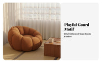 Pumpkin Shaped Lounger Soft and Comfortable Relaxation Sofa High-Resilience Soft Tatami Chair for Adults, Students, Bedroom, Dorm Room