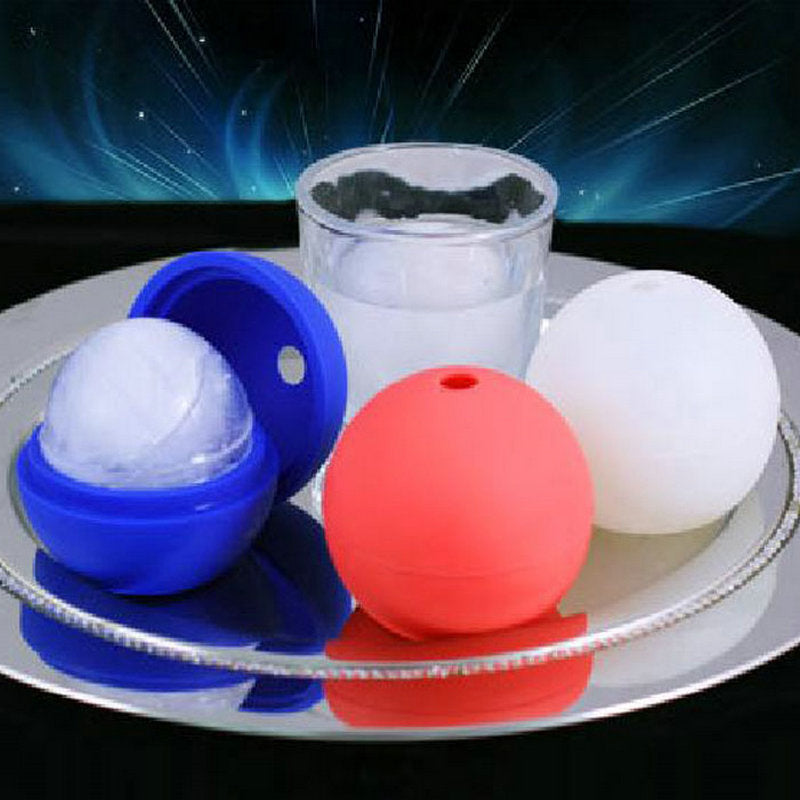 Spherical Whiskey Ice Ball Maker Mold with Funnel, Silicone Round Ice Cube Tray for Cocktails and Drinks