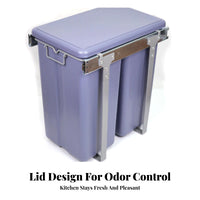 Metal Sliding Frame Pull-out Trash Bin Plastic Bins Cabinet Trash Bin Assembly Covered Pullout Waste Container