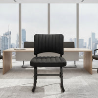 Sled Base Chair Dark Chair with Sled Base Stationary Furniture for Students, Meeting Room, Home Office
