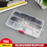 15-Grid Clear Plastic Storage Box with Removable Dividers for Small Parts and Components