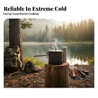 Fuel Efficient Heat Exchanger Camping Pot Fast Boiling Heat Exchanger Pot High Performance for Backpackers, Campers
