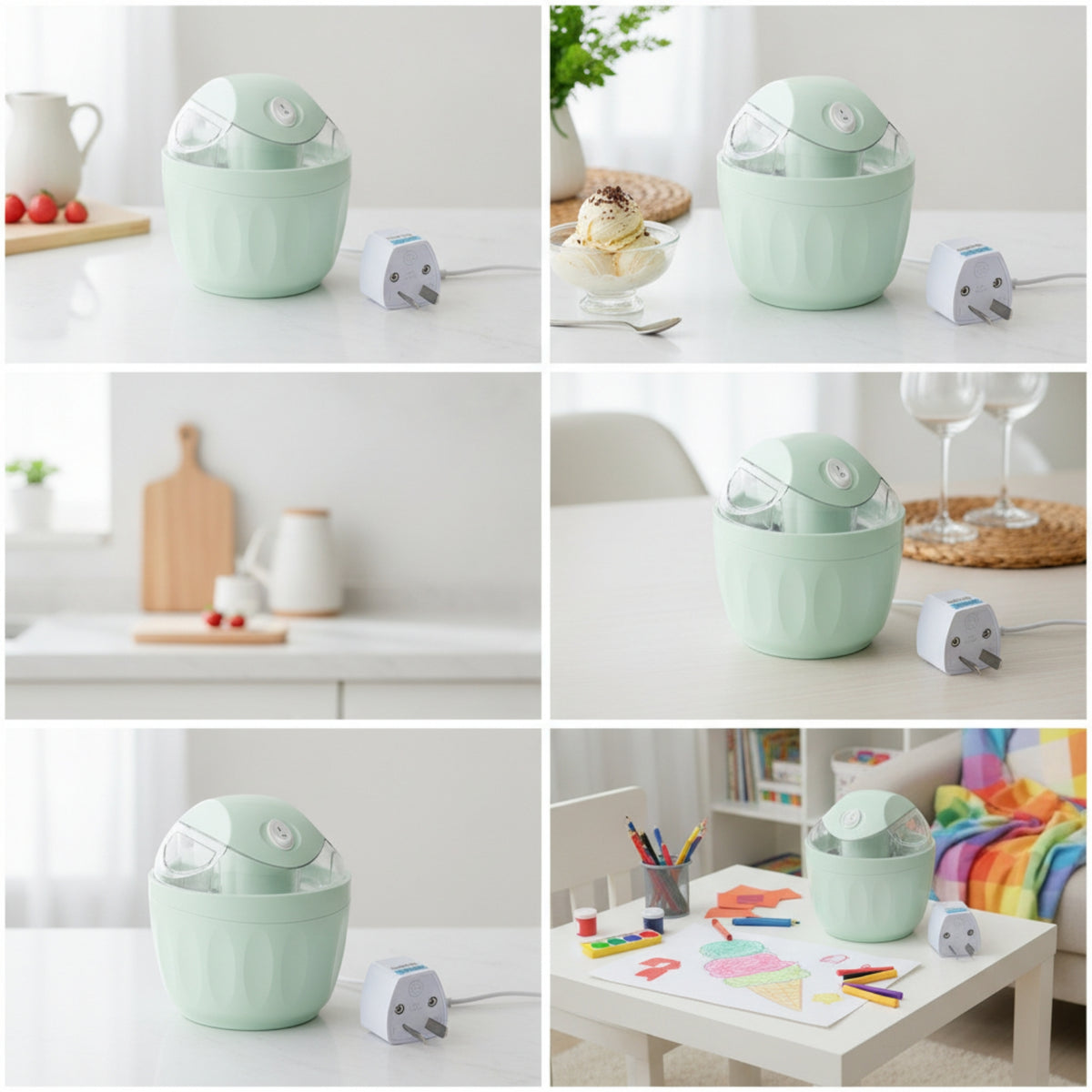 Fully Automatic Ice Cream Maker DIY Ice Cream Machine Creamy Appliance Family-Friendly for Home Kitchen