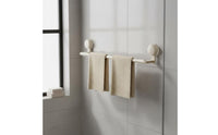 Suction Cup Towel Rack Space Saving Extendable Towel Bar Waterproof No-Tools Required Washroom Shelf for Renters, Shower, Kitchen