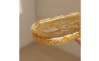 Marbled Oval Decorative Tray Amber Oval Vanity Tray Glossy Modern for Entryway