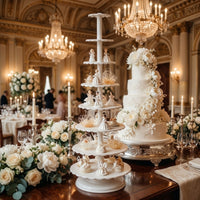 Multi-Tier Cake Stand Cake Stand with Plates White Serving Platter for Weddings
