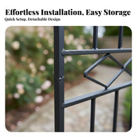 Long-Lasting Wrought Iron Border Fence Heavy Duty Decorative Metal Garden Fence Easy Installation Vintage Design Garden Picket Rustproof for Gardeners, Homeowners, DIY Enthusiasts, Patio, Yard, Pathway