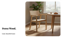sturdy Wood Frame Woven Seat Wooden Chair Retro Design Cane rear Chair Minimalist design Dining Seating Easy to Assemble for Cafe Owners, Homeowners, Adults, Guesthouse, Kitchen, Living Room, Bedroom