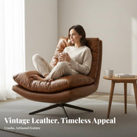 Vintage design Upholstered rotating Armchair mid-1900sera Modern Design rotating Armchair Padded paddings Single Sofa Plush Comfort for Readers, Adults, Homeowners, Living Room, Balcony, Home Office, perusing corner