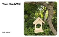 Wooden Bird Feeder Wood Construction Hanging Bird Feeder Easy to Fill Garden Accessory for Nature Lovers, Balcony, Yard, Patio