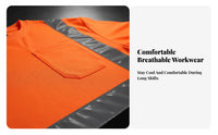 Long Sleeve Reflective Work Shirt Lightweight Long Sleeve Reflective Shirt High Visibility Top Machine Cleanable for Men
