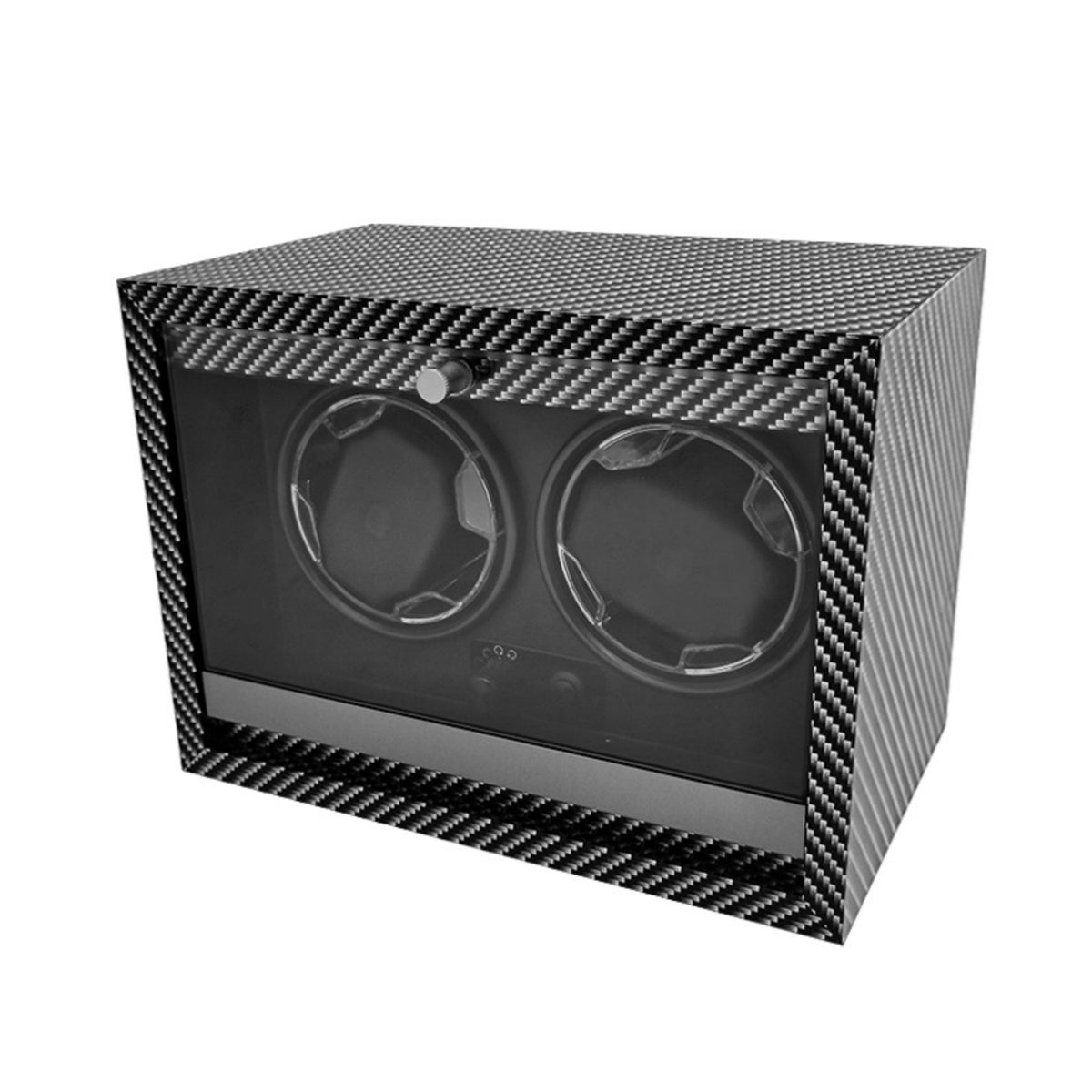 Watch Winding Box Electric Two-Watch Winder Adjustable for Bedside Table, Nightstand