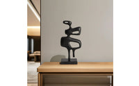 Abstract Sculpture with Base Minimalist Geometric Sculpture Contemporary Tabletop Ornament for Art Lovers, Homeowners, Bookshelf