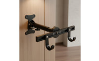 PVC-Coated Wall-Mounted Bike Hanger Double-Hook Cycle Hanger Rack Black Finish Foldable Bike Rack Adjustable for Home, Garage