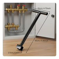 Non-Slip Underfloor Heating Manifold Key Labor-Saving Heating Manifold Valve Tool Extended Design T-Handle Valve Wrench for Plumbers, DIY Enthusiasts, Tight Tight Areas