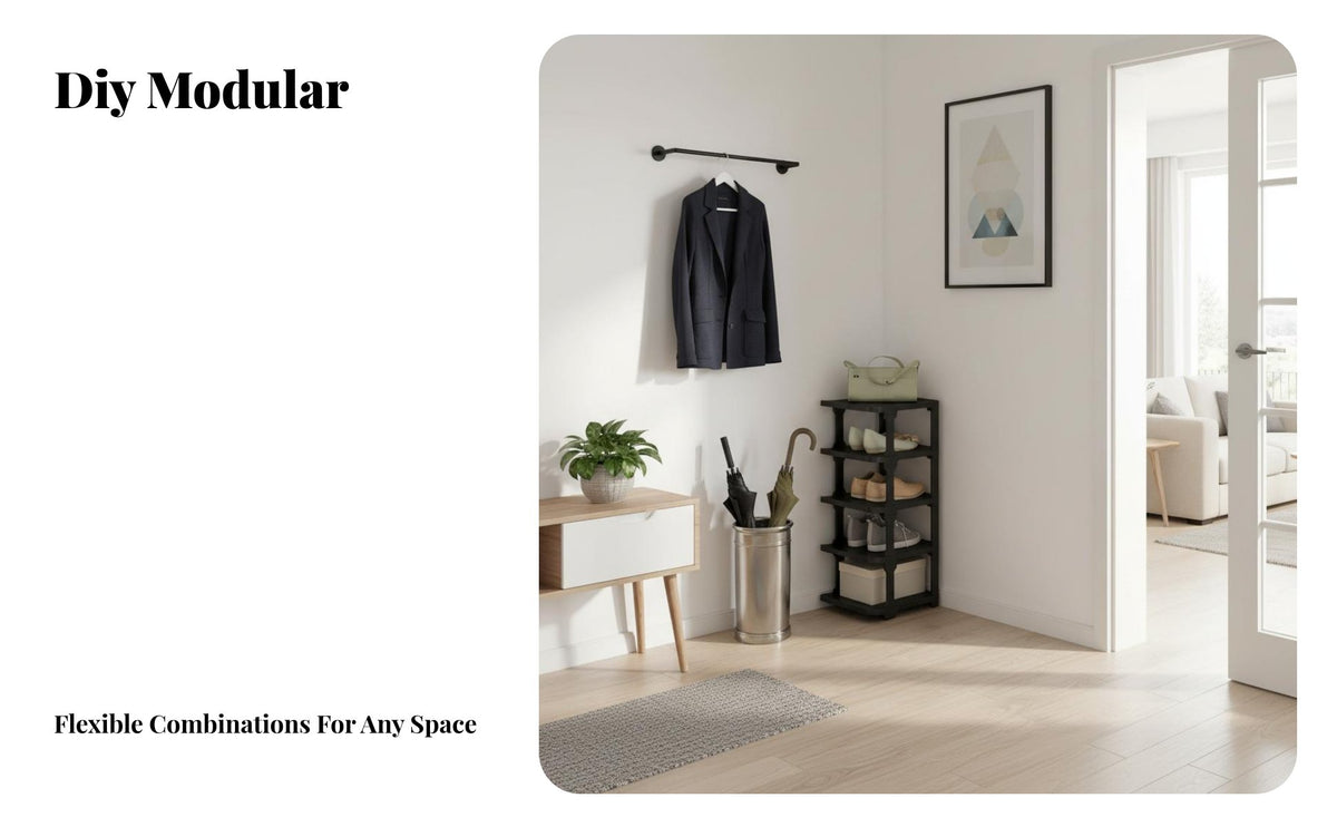 Corner Shoe Rack Space-Saving Multi-Tier Shoe Shelf Multifunctional Vertical Storage Unit for Apartment Dwellers, Families, Entryway, Hallway