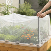 Plant Protection Kit with Metal Rods Removable Nonwoven Plant Cover with Stakes Reusable Garden Bed Cover for Gardeners, Vegetable Growers