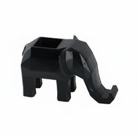 Geometric Elephant Pencil Holder Faceted Phone and Pen Holder Multifunctional Resin Desktop Organizer