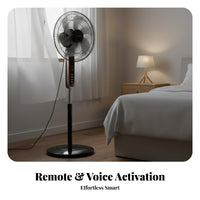 Strong Wind Pedestal Fan Powerful Airflow Distant Control Floor Fan Quiet Operation Cooling Appliance Auto-Deactivate Timer for Bedroom, Living Room, Office