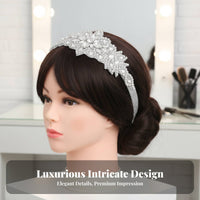 Black Crystal Headband Handmade Vintage Crystal Headpiece 1920s Design Headpiece Adjustable Roaring Twenties Party Headband