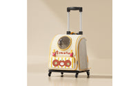 Pet Carrier Backpack with Wheels Hands-Unrestricted Pet Carrier with Wheels Ventilated Comfortable for Travelers, Travel