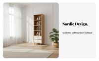 Nordic Design Multi-Tier exposed Shelving Minimalist visual shelf solo-tier Floor-Standing Storage Rack adaptable Use for Book Lovers, Decor aficionados, Apartment Dwellers, Living Room, Study, Home Office, Bedroom
