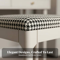 Comfortable Seating cream plush Pouf Modern design Vanity Seat space-saving Design Small Stool Multi-Functional for Women, Young Adults, Teenagers, changing area, Bedroom, Makeup Corner