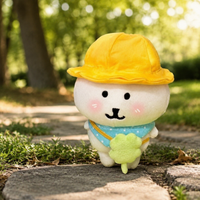 Dolls Clothes for 10cm Plush Dolls, 3-Piece Polka Dot Outfit Set with Hat, Bib & Bag, Soft Toy Clothing Set