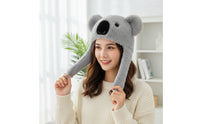 Fuzzy Koala Earflap Hat Warm Koala Fuzzy Hat Windproof Soft Animal Character Cap for Parties