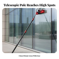 Photovoltaic Panel Cleaning Kit Aluminum Alloy Telescopic Water Fed Brush Adjustable Angle Head Long Handle Water Stream Brush for High Glass Panes