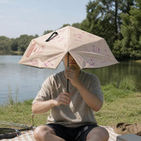 Hands-Free Fishing Umbrella Hat for Sun and Rain Protection, Foldable Head-Mounted Design