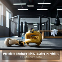 Long-Lasting PU Leather MMA Training Headgear Wide Field of View MMA Training Helmet Shock-Absorbing Padding Boxing Headgear Adjustable Fit for Boxers, Combat Artists, Adults, Kickboxing, Muay Thai, Gym