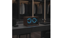 Walnut Watch Winder Cabinet Compact Watch Winder with Glass Door Quiet Retro for Nightstand