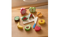 Wooden Cutting Toy Hands-on Pretend Slicing Set Realistic Wooden Food Playset