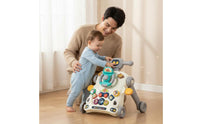 Multifunctional Anti-Tip Design Infant Push Pusher Early Educational Walking Aid for Young Children, Infants