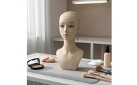 Female Mannequin Head with Shoulder Realistic Hairpiece Head Sturdy Beauty Display