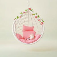 Hanging Basket Chair Freestanding Swing Chair with Stand Woven Furniture for Adults, Readers, Balcony, Living Room, Bedroom