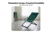 Lightweight Office Rest Chair Padded Headrest Foldable Recliner Breathable Material Portable Recliner Anti-Slip Feet for Homeowners, Beachgoers, Balcony, Outdoor, Backyard, Camping
