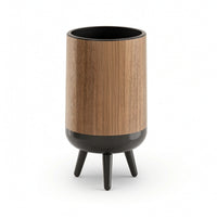 Trash Can with Legs Lightweight Wood Grain Wastebasket Garbage Bin Space-Saving Wear-Resistant for Living Room, Office