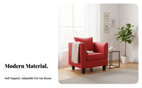 Space Saving Upholstered Club Chair Minimalist Design Sofa Soft Feel Upholstery Armchair Comfortable Cushioning for Apartment Dwellers, Homeowners, Business Owners, Small Areas, Internet Cafe, Living Room, Hotel Lobby