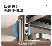 厨房吸盘备菜置物架可折叠多层配菜盘家用壁挂多功能收纳备菜架子 【秒安装/强承重】64cm-双层折叠隐形备菜架