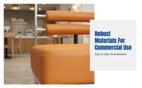 Stainless Steel Leather Booth Sofa Chair, Modern Urban Design, For Restaurant, Dessert Shop, Tea House