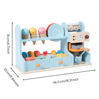 Ice Cream Shop Playset Tabletop Ice Cream Counter Playset Exploratory-Designed Pretend Imaginative Eatery for Kids, Playroom, Classroom