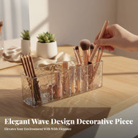 Water wave Brush holder Minimalist Design Multicompartment Brush holder adaptable for Desk