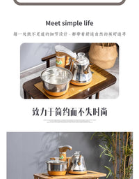移动茶水柜泡茶台办公室茶具饮水桶自动烧水壶置物架边柜 原木色方形茶水架